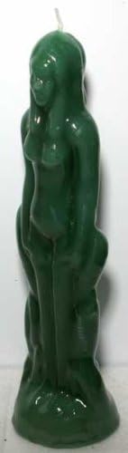 Green Female Image Figure Candle (Money Drawing) by Spiritual Shack
