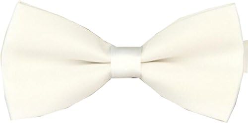 UtopyaUK® Fashion UK Mens Polyester Luxury Double Layer Novelty Adjustable Pre Tied Wedding Prom Party Dickie Bow ties High Quality (Solid White)