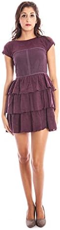 LAVAND. 125C34-24-1 Short Dress Women Violet Burgendy L