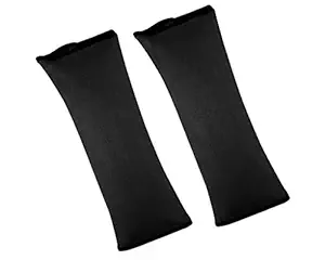 Auto Pearl Seat Belt Cushion for All Cars (Pack of 2, Black)