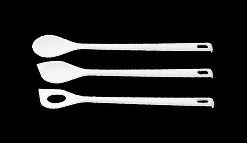 FACKELMANN 3er Kochlöffel Set, Nylon weiß, Kochlöffel m. Spitze, Kochlöffel m. Loch, Kochlöffel rund