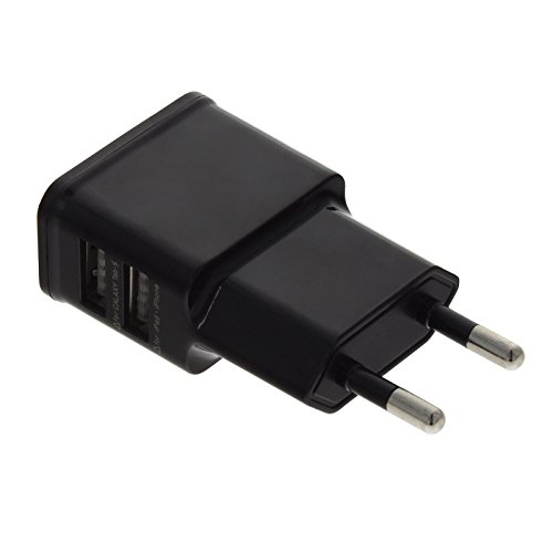 Smartfox 5V 2A Dual USB Ladegerät Netzteil Charger in schwarz für iPhone, iPad, Samsung Galaxy, Nexus, HTC, Motorola, LG und weitere