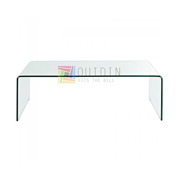 Quidin Modern Clear glass Center Coffee Table Bent Glass Living Room