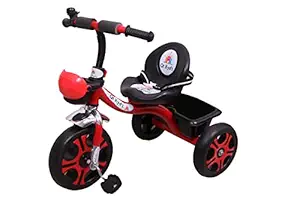 Qt Kydz Xplorer Baby Tricycle/, Cycle, Scooter with Front & Rear Basket ,seat Belt, Rubber Wheels, trikes for Children, Toddler /Kids Suitable for Boys & Girls Over 2 to 6 Years Old (Red)