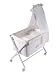 Naf Naf Mini-Cot with Crib-style Stand, Textiles and Mosquito Net (Teddy, Pink)
