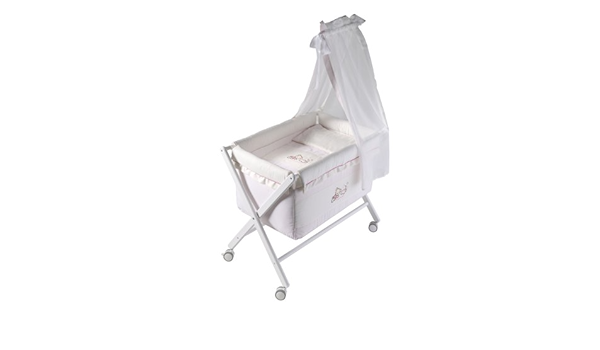 Naf Naf Mini Berceau Complet Bois Textile Ciel De Lit Brode Teddy Amazon Fr Bebe Et Puericulture
