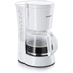 SEVERIN Cafetière, Pour Café Filtre, 10 Tasses, Verseuse Verre Incluse, KA 4478, Blanc