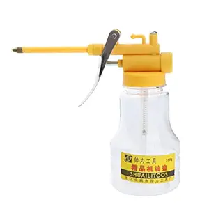 KPLUS 350ML High Pressure Pump Oiler Oil Can Pl tic Machine Oiler Gre e Pressure Feed Oil Spray Gun Bottle Detachable with Spout for Lubrication