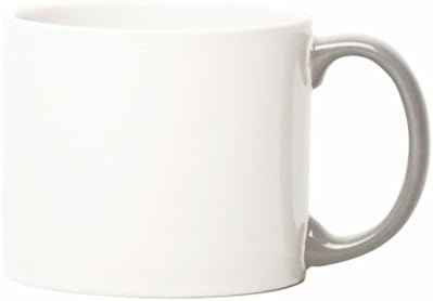 Jansen + Co Mix and Match Ceramic Espresso Cups and Saucers (White Cup with Grey Handle JC1133)
