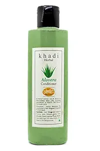 Khadi Natural Herbal Aloevera Conditioner For Hair Growth | Suitable For Dry, Curly, And Frizzy Hair - Controls Hair Fall | Parben And SLS Free Conditioner For Men Women , 200 ml