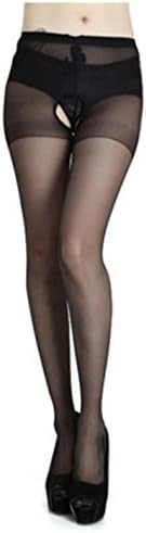 Sexy Women Lingerie Open Crotch Thigh High Sexy Pantyhose Stockings (Black)