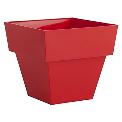 PLASTIKEN Limited Pot de fleurs carré 14x14x13 cm rouge