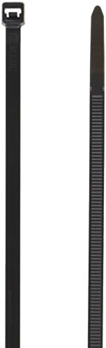 TR Industrial TR88302-5PK Multi-Purpose UV Cable Ties (500 Pack), 8", Black
