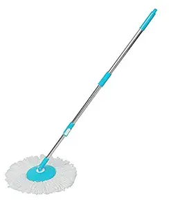 HUSB Stainless Steel and Plastic Mop Rod Stick | Mops for Floor Cleaning | 360 Degree Rotating Pole |Extendable Handle | Mop Stick Rod with Refill Set (Standard Size)