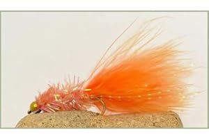 TROUTFLIES UK LURE FLIES 12 pack of Goldhead Orange Fritz - Lures Fishing Flies. Size 10