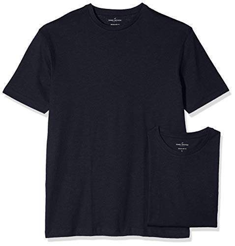 Daniel Hechter Herren Crew Neck DOUBLEPACK T-Shirt, Blau (Navy 690), Large (2er Pack)