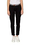 Baumwoll-Chino mit Organic Cotton mit schmalem Beinverlauf und Gürtel
