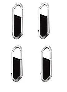 KBR MEGA Combo 2+2 Carabiner Sports Hook Design Metal Chrome Body Texture Ultra Smooth 32GB Black PENDRIVE Storage