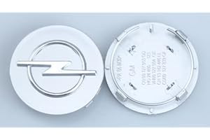 DOMINR 4 Pezzi Coprimozzi per Opel Astra H G J Insignia Mokka Zafira Corsa 64mm, Copricerchi Tappi, Coprimozzo, Copertura Mozzo, Impermeabili/Antiruggine/antipolvere