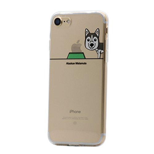 iPhone 8 Plus / 7 Plus Funda Carcasa , Keyihan Perro Lindo patrón Suave TPU Silicona Transparente Ultra Delgada y Ligéra Parachoques para Apple iPhone 8 Plus / 7 Plus (Malamute de Alaska)