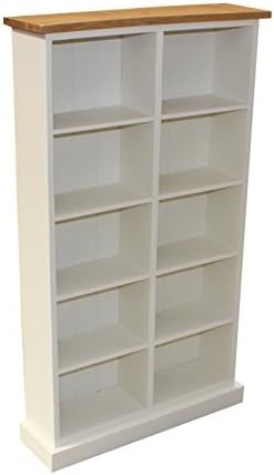 Oak Top Painted DVD Storage Tower Unit Holds 190 DVD's or 260 CD's