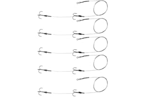 EUROKAN TACKLE 5 x Pike Dead Bait Rigs Size 4 for Pike Fishing Trace Hooks Live Bait - Ready to go!