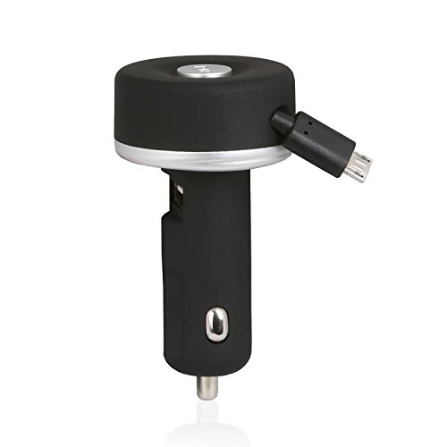 Wicked Chili T-Bone DUAL KFZ Ladegerät mit ausziehbarem micro USB Kabel für Samsung Geräte und USB Fast-Port für Apple Geräte (Kabellänge ca. 65 cm, micro USB: 1A / USB-A Port: 3.1 A)