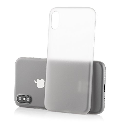 Preisvergleich Produktbild iPhone X Premium Hülle Ultra Thin - Transparente dünne Schutzhülle, Leichtes durchsichtiges Slim Backcover für iPhoneX10 - passgenaues Case Bumper mit rundum Kamera-Schutz in grau von MC24