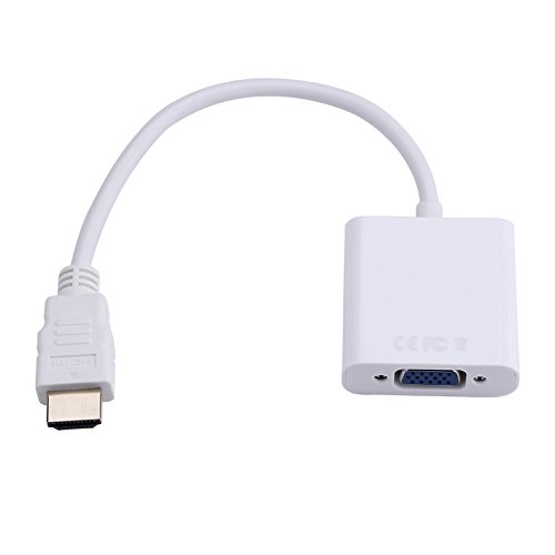 GHB 1080P HDMI auf VGA Kabel Adapter mit 3,5 mm Audio-Anschluss Konverter Male to Female für PC Laptop DVD und andere HDMI-Eingabegeräte Weiß - 2