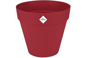 Elho Loft Urban Rond 40 - Pot De Fleurs pour Extérieur - Plastique 100% recyclé - Ø 38.5 x H 35.3 cm - Rouge/Rouge Théâtre
