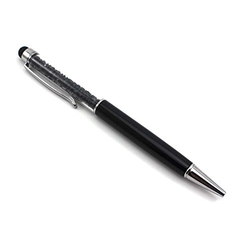 Kristall Berührbar Bildschirm Kapazitiv Schreibkopf Stift + Kugelschreiber Schreibfeder Stift für iPad Air Mini / iPhone 6,6 Plus / 5S / 4S / Galaxy S5 / Note 4 / 3 / Huawei (Schwarz) - 2