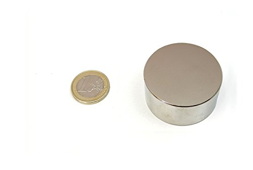 AimanGZ - Imán neodimio disco, medidas 4 x 2 cm (*53 kg Fuerza)