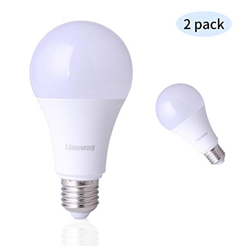 Ampoule Détecteur de Mouvement, Lineway E27 12W 6000K Ampoule Capteur de Radar LED 100W Équivalent Auto ON/OFF pour Escaliers Jardin Balcon Garage (2 Packs)