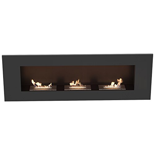 Bio Ethanol Kamin Galia Bioethanol Wandkamin/ Gelkamin mit sicherem Brennsystem Farbe: Schwarz - 3