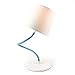 Produktbild Tischlampe Verstellbar mit Lampenschirm Weiß Blau Linda Schlafzimmerlampe Kinderlampe - E14 Fassung [Energieklasse A++]