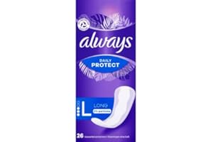 Always Daily Protect, Long, 26 proteggi-slip da donna, ideali per perdite bianche, protezione ottimale e senza profumo