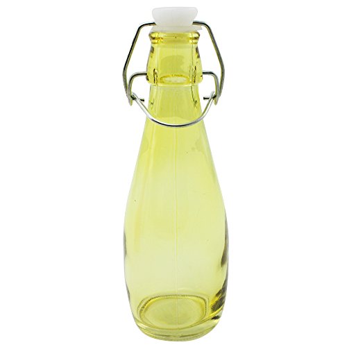 COM-FOUR 4er Set Deko-Glasflasche mit Schnappverschluss, in verschiedenen Farben - 4