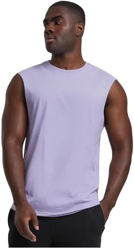 Urban Classics Maglietta Senza Maniche con Bordi Aperti T-Shirt, Dustylilac, XL Uomo