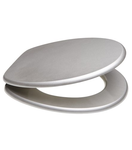 Glitzer WC Sitz mit Absenkautomatik, viele schöne glitzer WC Sitze zur Auswahl, hochwertige und stabile Qualität aus Holz (Glitzer Silber) - 5