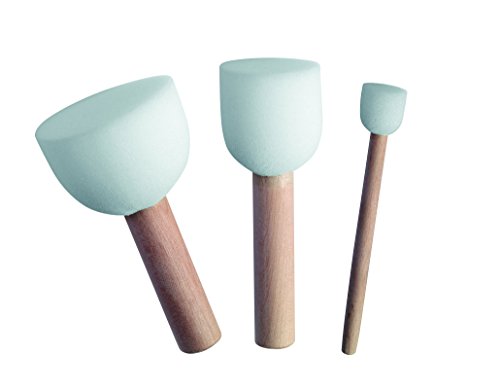 Marabu Pochoir Brosse, Bois, Blanc, Lot de 3