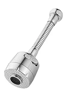 CYALERVA Dual Mode 360 Degree Rotational Stainless Steel Bubbler Saving Water Faucet/Tap, Filter Shower Head Nozzle Adapter (Standard Size, Silver)