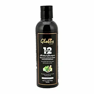Globus Naturals 12 Herbs Hair Growth Shampoo For Deep Nourishment | Healthy Shine| Ayurvedic Shampoo|All Hair Types|No Parabens| No Sulphate| 250 ml
