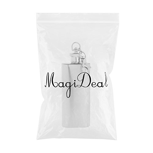 MagiDeal Mini tragbar Flachmann Schlüselanhänger Edelstahl Bar Accessoires Schnapsflasche – 56ml - 2