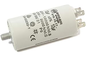 Ducati Energia Kondensator, 12 μF ± 5 %/475 V AC, Polypropylen, 36 mm x 70 mm, Durchsteckmontage, M8 x 10 mm, S0 (P0)