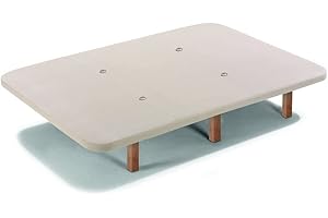 HOGAR24 ES Base TAPIZADA con Tejido 3D Y VÁLVULAS DE TRANSPIRACIÓN Y 6 Patas DE Madera Cerezo DE 25,5CM 120x190cm