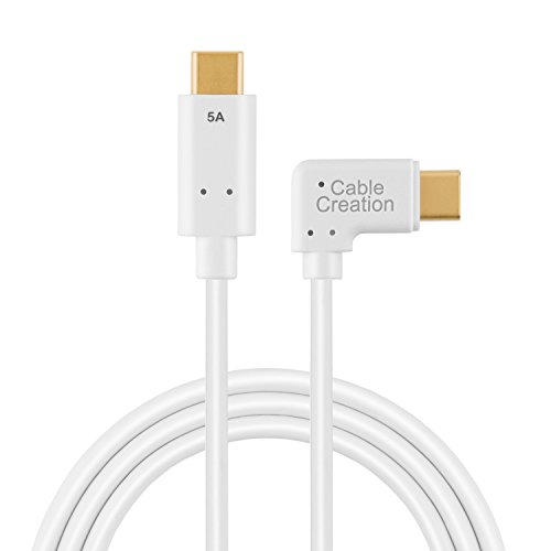 USB Typ C Kabel (5A), CableCreation USB 2.0 USB C zum linken Winkel USB C Kabel für neues Macbook (Pro), Google ChromeBook Pixel, Nexus 5X / 6P, & More, 6 Feet / 1.8M, Weiß