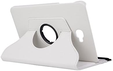 Samsung Galaxy Tab A 10.1 Case - Premium PU Leather 360 Degree Swivel Stand Cover with Auto Sleep/Wake for Samsung Galaxy Tab A 10.1 Inch(NO S Pen Version SM-T580/T585/T587) Tablet, Tablet (White)