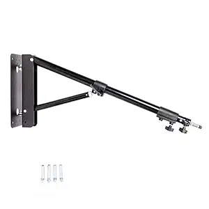 AISIMEE Wall Mounting Triangle Boom Arm for Photography Strobe Light, Monolight, Softbox, Umbrella, Reflector and Ring Light, Support 180 Degree Rotation, Max Length 4 Feet/125cm (Black)