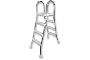 ‎WELL2WELLNESS well2wellness® Hochwertige Azuro Edelstahl Hochbeckenleiter V2A, 43mm Holm, 3+3 Stufen (3EXX0350)