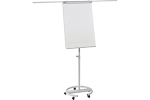 ‎SCHÄFER SHOP SCHÄFER SHOP Flipchart Ständer höhenverstellbar Tafeloberfläche B 68 x H 108 cm mobiles Whiteboard mit ausfahrbaren Seitenarmen für Flipchart Papier magnethaftend…
